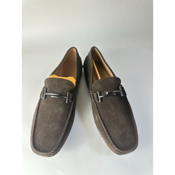 Tod’s Dark Brown Rust Double T Loafers City Gommino Driving Shoes
